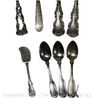 Fourteen (14) Pieces of Sterling Silver Flatware, Some Made by Henderson.  588 grams. 