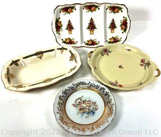 Four (4) Porcelain Serving Dishes and Platters