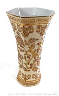 White with Gilt Decoration Vase. Andrea by Sedak.