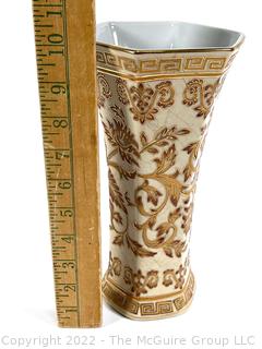 White with Gilt Decoration Vase. Andrea by Sedak.