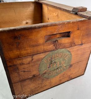 11 x 21 x 13"T Kennedys Wooden Biscuit Box with Decal "Favorite Milk Biscuit"