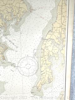 31 x 45" U.S. Coast Guard Map of the Eastern Shore of Maryland. Map# 550. From Herring Bay to Magothy River 