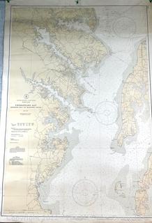 31 x 45" U.S. Coast Guard Map of the Eastern Shore of Maryland. Map# 550. From Herring Bay to Magothy River 