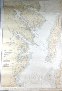 31 x 45" U.S. Coast Guard Map of the Eastern Shore of Maryland. Map# 550. From Herring Bay to Magothy River 