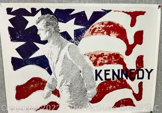 23 x 31" 1988 Edward Kennedy Presidential Campaign Poster "To Sail Against the Wind" 