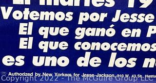 10 1/2 x 16" Presidential Campaign Poster of Jessie Jackson in Spanish