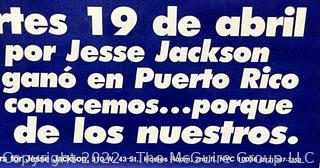 10 1/2 x 16" Presidential Campaign Poster of Jessie Jackson in Spanish