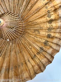 Vintage Japanese Bamboo & Paper Parasol 