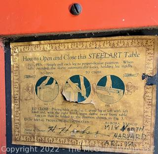 30 x 30" Vintage Metal Card Table made by SteelArt