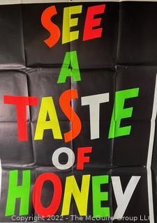 41 x 55" Promotional Paper Broadside of "See A Taste of Honey" at Washington DC's National Theatre. Circa 1960's