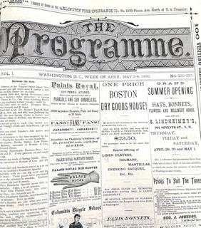 1880 Washington DC's National Theatre publication "The Programme".  Approx. 15 weeks 