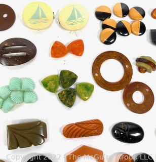 Mid-Century Collection of Vintage Buckles and Buttons including Bakelite