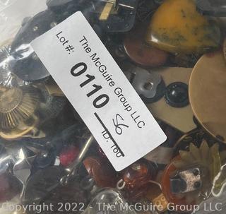 Mid-Century Collection of Vintage Buckles and Buttons including Bakelite