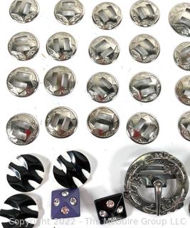 Mid-Century Collection of Vintage Buckles and Buttons including Bakelite