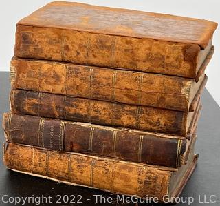 Books: (5) Leather Bound Books including "The Spectator". John Bouvier, printer. Published by Johnson and Warner 1810