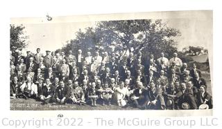 16 x 44"W B&W Photo of the 1914 Outing of the Essex County Board of Trade Club Membership, Merrimac Valley Country Club, Methuen, Mass.  