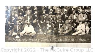 16 x 44"W B&W Photo of the 1914 Outing of the Essex County Board of Trade Club Membership, Merrimac Valley Country Club, Methuen, Mass.  