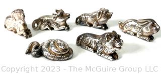 Hollow Silver Metal Animal Figurines. 