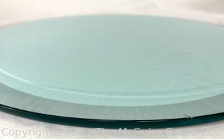 18" Diameter Round Beveled, Tinted and Tempered 3/8" Thick Glass Topper