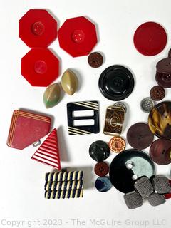 Collection of Bakelite Buttons and Embellishments