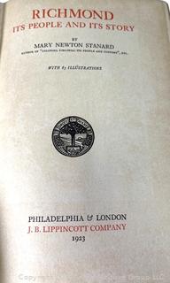 Book: "Richmond: Its People And Its Story" by Mary Newton Stanard. 1923 Illustrated