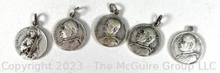 Five (5) Soil Relic Reliquary Medals from the Roman Catacombs. Pope John XXIII  