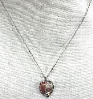 Sterling Silver Hinged Heart Locket Pendant