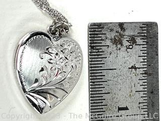 Sterling Silver Hinged Heart Locket Pendant