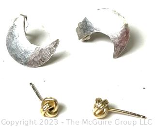 Two (2) Pairs of Sterling Silver Pierced Earrings. 