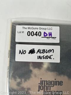 Vinyl Record Album Cover:  John Lennon, "Imagine", Apple Records, 1971. Poster and picture of Lennon (Note: Missing Vinyl Record - Cover Only). 