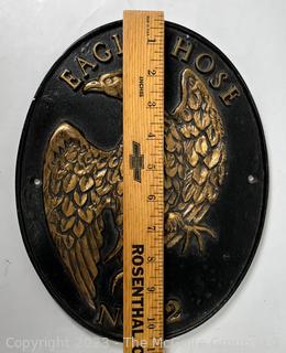 Eagle Hose No. 2  Oval Cast-Iron Firehouse Plaque.  11" long