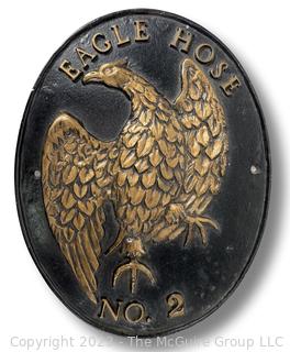 Eagle Hose No. 2  Oval Cast-Iron Firehouse Plaque.  11" long