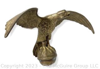 Antique Large Gilded Bronze Eagle Flag Topper Finial   