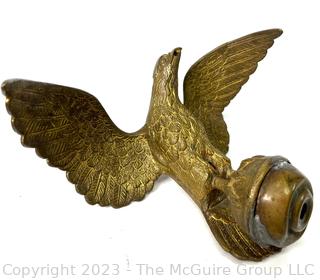 Antique Large Gilded Bronze Eagle Flag Topper Finial   