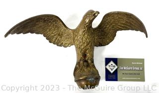 Antique Large Gilded Bronze Eagle Flag Topper Finial   