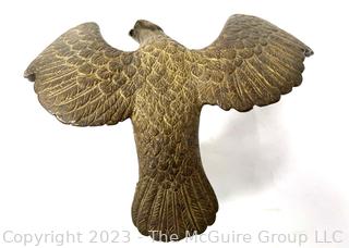 Antique Large Gilded Bronze Eagle Flag Topper Finial   