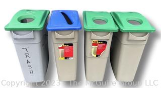 Four (4) Rubbermaid Recycling & Trash Cans