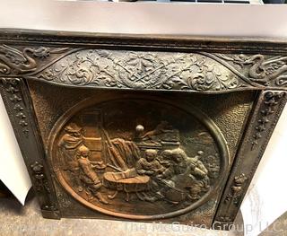 Antique Cast Iron and Bronze Fireplace Surround Summer Cover Bronze 31" x 31".