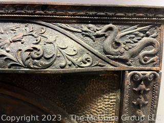 Antique Cast Iron and Bronze Fireplace Surround Summer Cover Bronze 31" x 31".