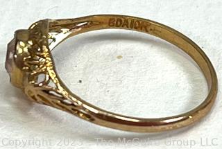 Group of Ten (10) Childrens' Rings with Crystal Centers, Gold Filled  