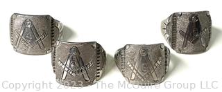 Four (4) Men's Masonic Rings