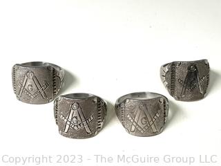 Four (4) Men's Masonic Rings