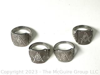 Four (4) Men's Masonic Rings