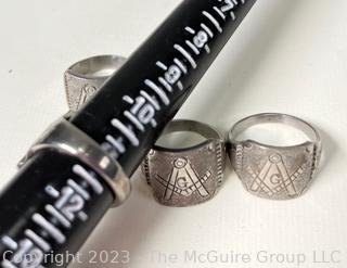 Four (4) Men's Masonic Rings