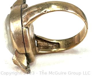 14k Yellow Gold Regency Wind Up Watch Ring.  10 grams total weight. 