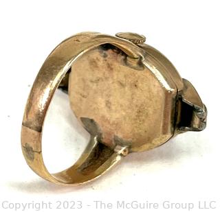 14k Yellow Gold Regency Wind Up Watch Ring.  10 grams total weight. 