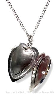 Sterling Silver Hinged Heart Locket Pendant