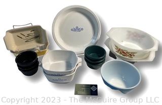 Group of Cookware and Serving Ware Including Corningware Blue Cornflower, Prolon, Carlisle and Diana Australia. 