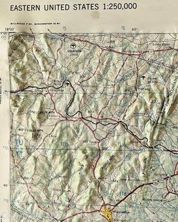 Framed 1968 US Army Corp of Engineers Plastic Topographical Map of Washington DC and Surrounding Areas. 22" x 32"