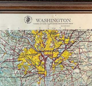 Framed 1968 US Army Corp of Engineers Plastic Topographical Map of Washington DC and Surrounding Areas. 22" x 32"